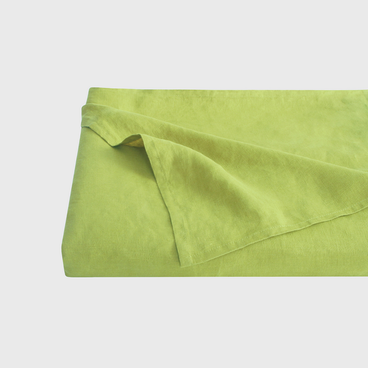 Avocado French Linen Flat Sheet Linen Time