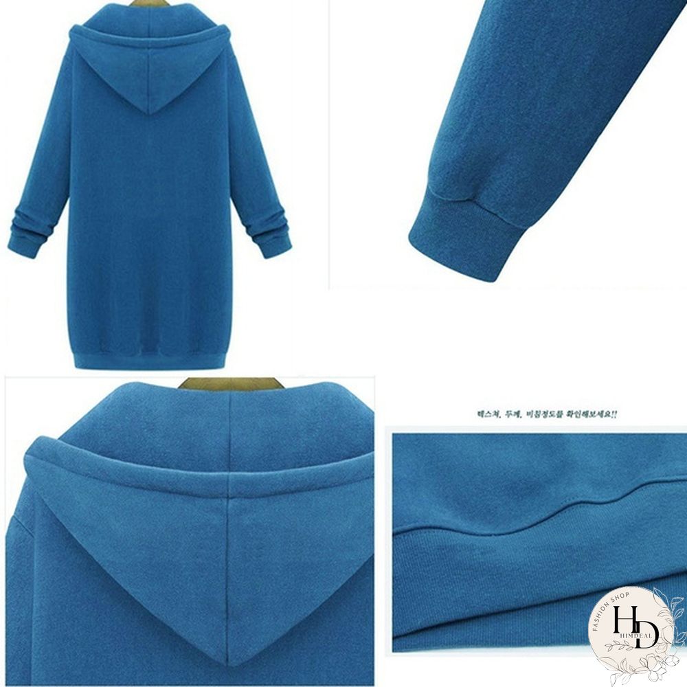 Plus Size Autumn Winter Women Cardigan Extra Long Thicken Velvet Jacket Loose Hoodie Coat