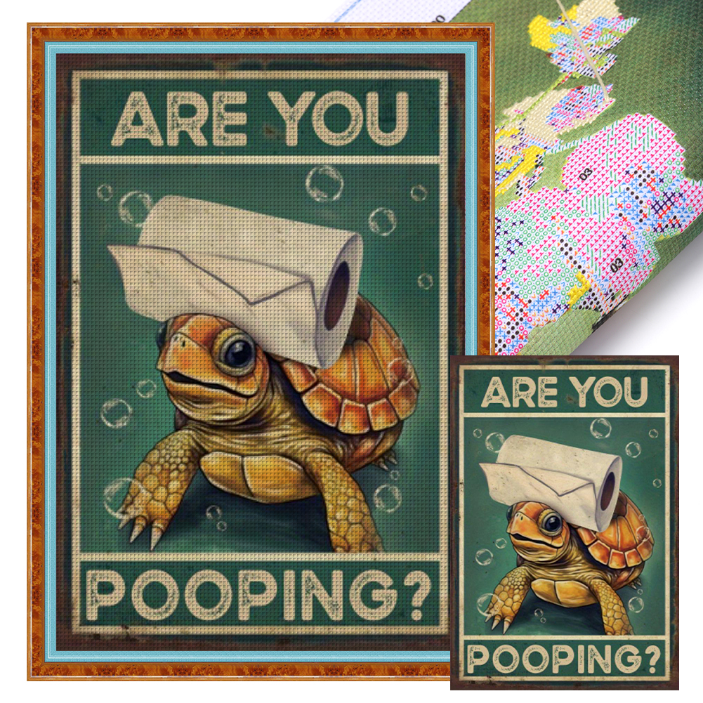 Turtle Full 11CT Pre-stamped Canvas(40*60cm) Cross Stitch