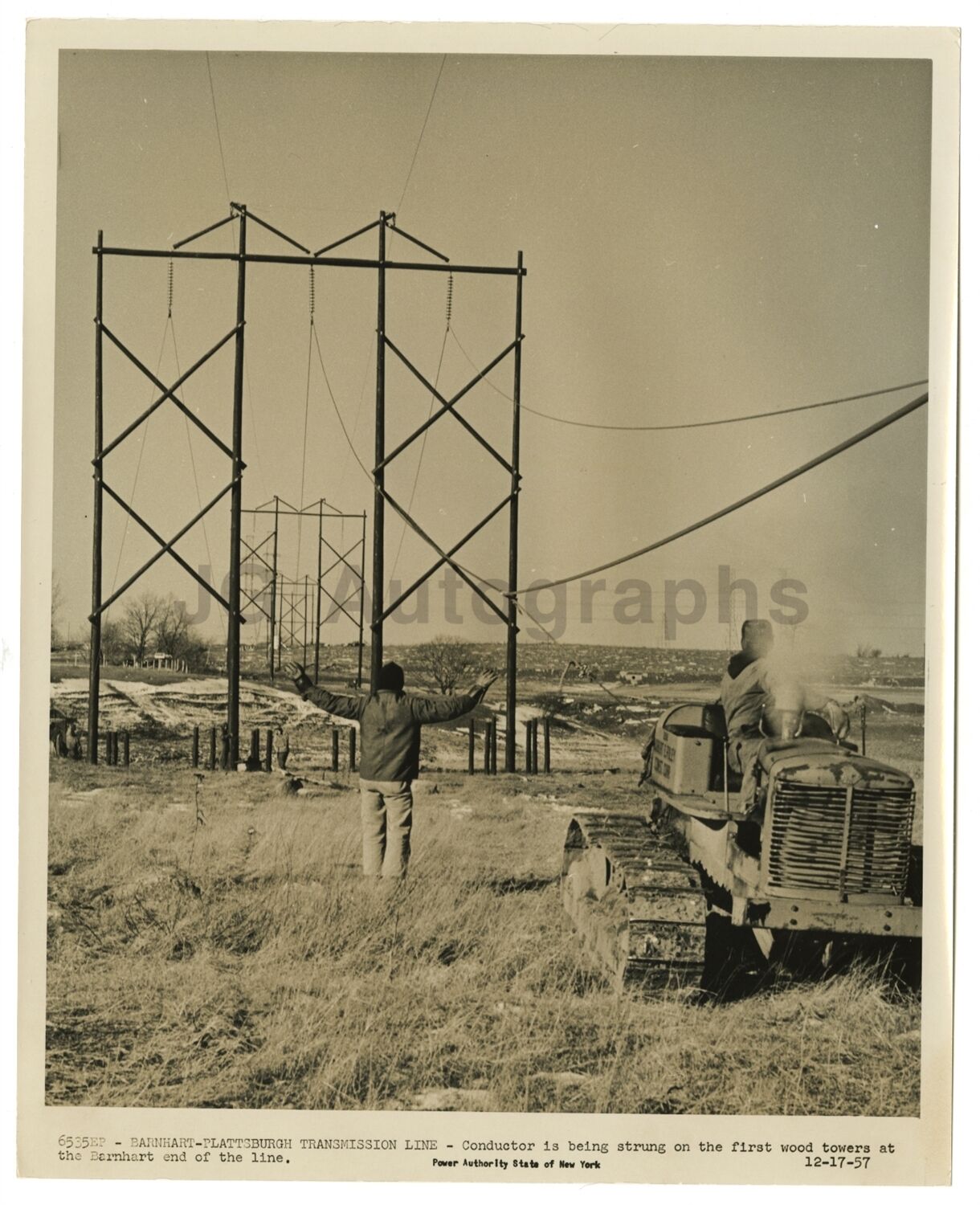 New York Power Authority - Vintage Photo Poster painting - Barnhart-Plattsburgh Power Lines