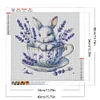 Kaninchen und Lavendel - Rundbohrer Diamantmalerei - 40*40cm