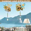 2Pcs Diamond Painting Acrylic Double Sided Honrybee Wind Chime Suncatcher with Crystal Hanging Pendant