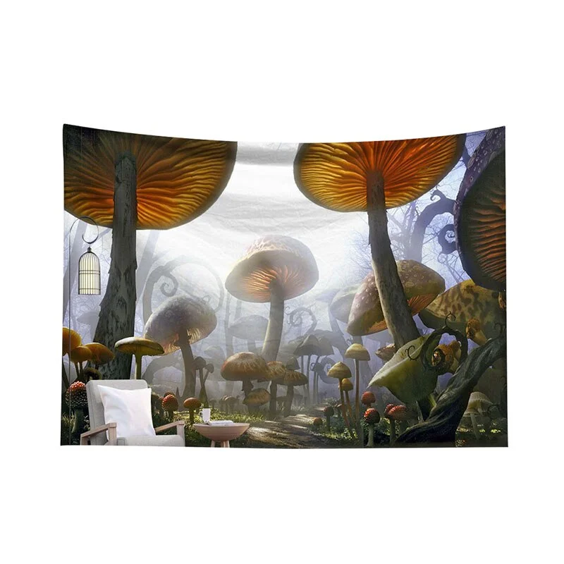 Mushroom Psychedelic Tapestry Poster Wall Hanging Room Decoration Bedroom Hippie Decor Nordic Art Wall Hanging Cloth