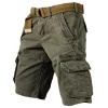 Men's Outdoor Vintage Washed Cotton Washed Multi-pocket Tactical Shorts by Inlyline