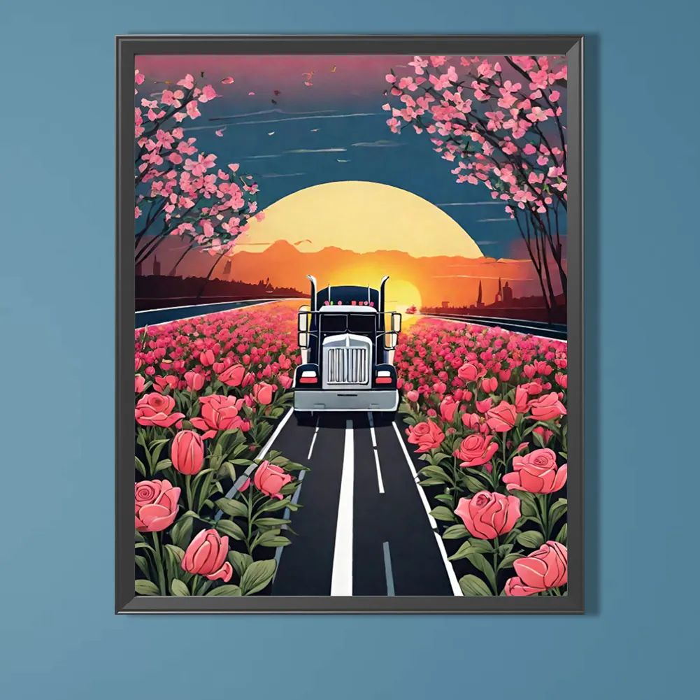 Full Round Diamond Painting 40*50cm - Road Cars