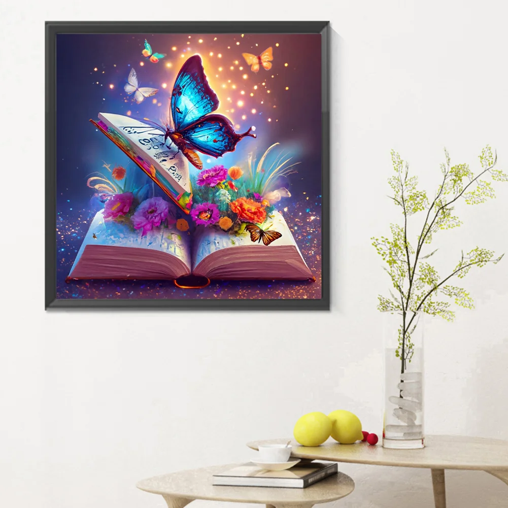 Diamond Painting - Full Round Drill - Colorful Butterfly(Canvas|30*30cm)
