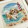 Shih Tzu Seaside Puppy-14CT Stamped Cross Stitch 30*30cm tapestrymarket