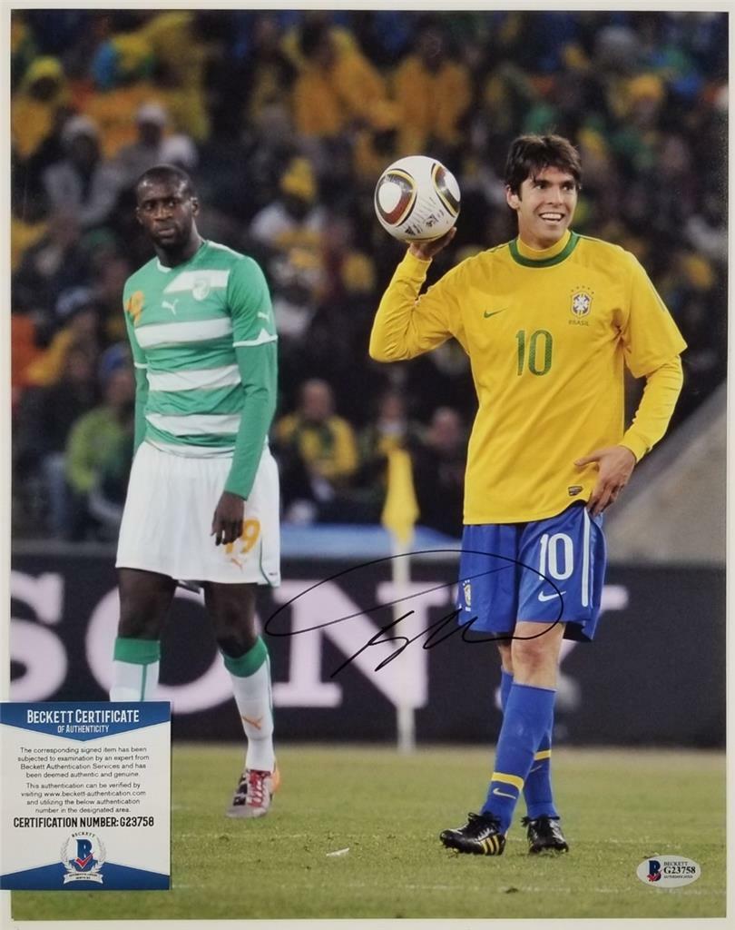 RICARDO KAKA Signed 11x14 Photo Poster painting Autograph Team Brazil C ~ Beckett BAS COA