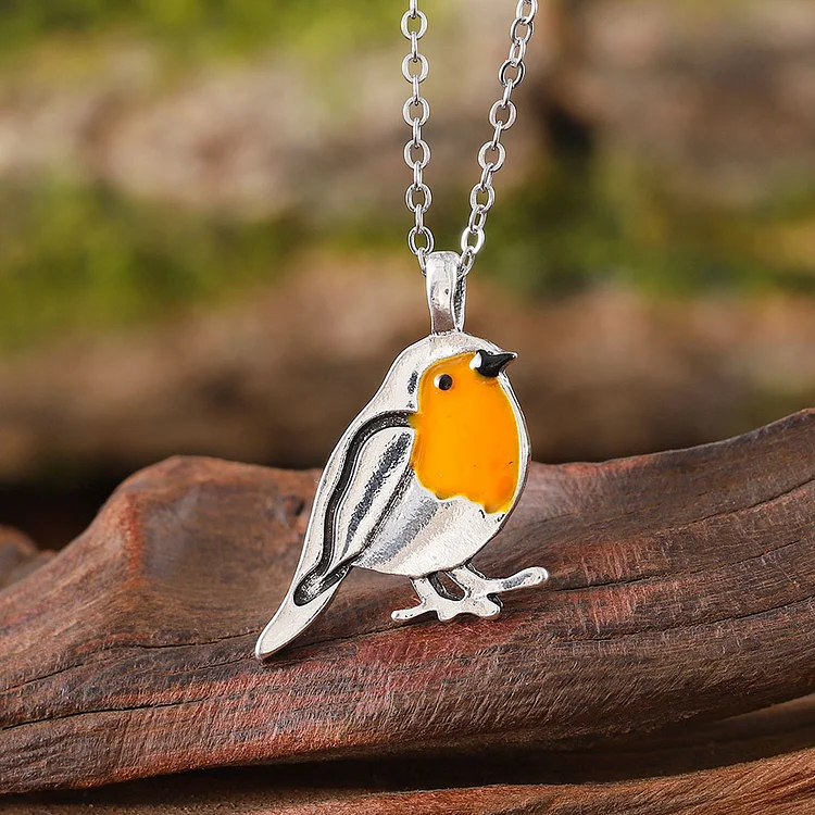 Vintage Bird Drip Oil Necklace