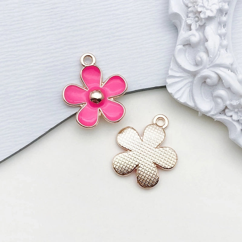 1 Piece 17 * 21mm Zinc Alloy Heart Shape Flower Pendant Jewelry Accessories