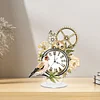 Acrylic Special Shape Flower Bird Diamond Painting Clock Ornaments Kit