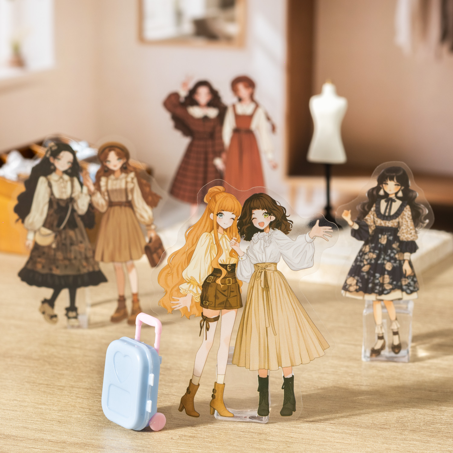 PET 스티커 - Duoduo의 주간 의상 시리즈 빈티지 소녀 캐릭터