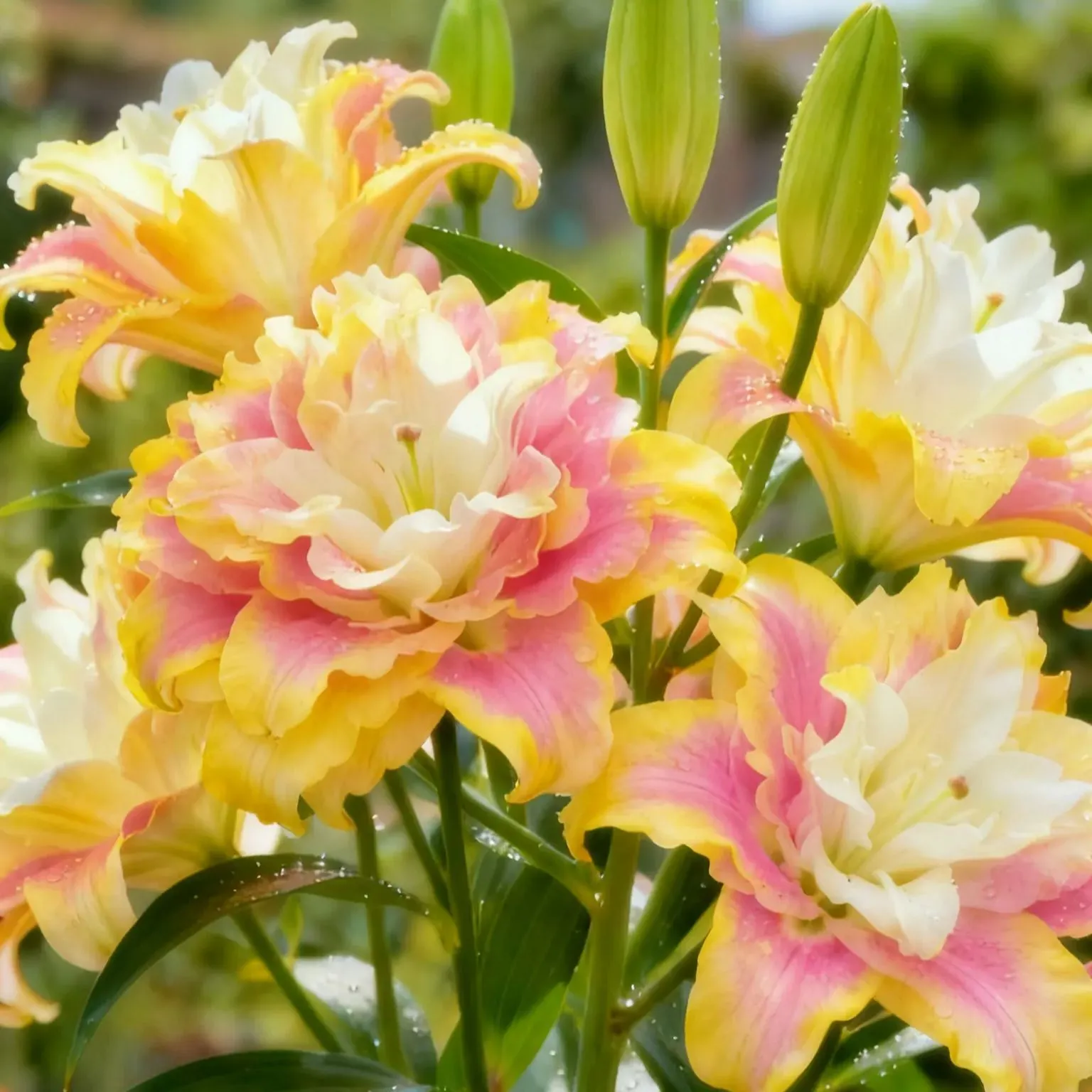 Double-petaled bicolor fragrant lily Bulbs—Fresh and Sweet