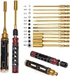 12 in 1 Hex Screw Driver Set Hexagon Screwdriver Wrench Tool Kit 1.5mm 2.0mm 2.5mm for Multi-Axis FPV Racing Drone RC Quadcopter Car (12 in 1 Red)