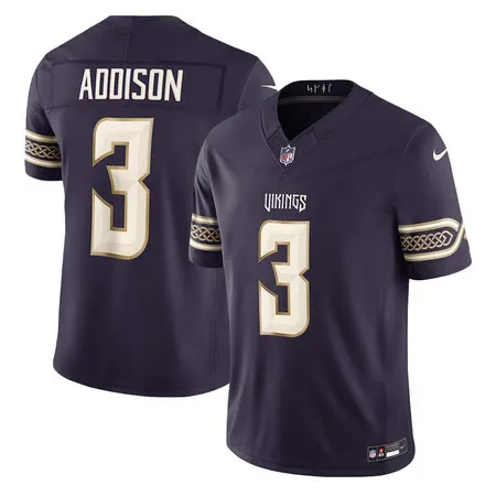 Men's Minnesota Vikings #3 Jordan Addison Purple 2026 Rivalries Collection Vapor F.U.S.E. Limited Jersey