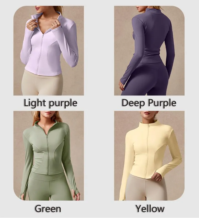 NcmRyu Women's Full Zip Long Sleeved Sports Jacket Slim Fit Quick Dry Stretch Fabric with Thumb Holes for Running Yoga Gym Workout Outfits Activewear NcmRyu Women's Full Zip Long Sleeved Sports Jacket Slim Fit Quick Dry Stretch Fabric with Thumb Holes for Running Yoga Gym Workout Outfits Activewear