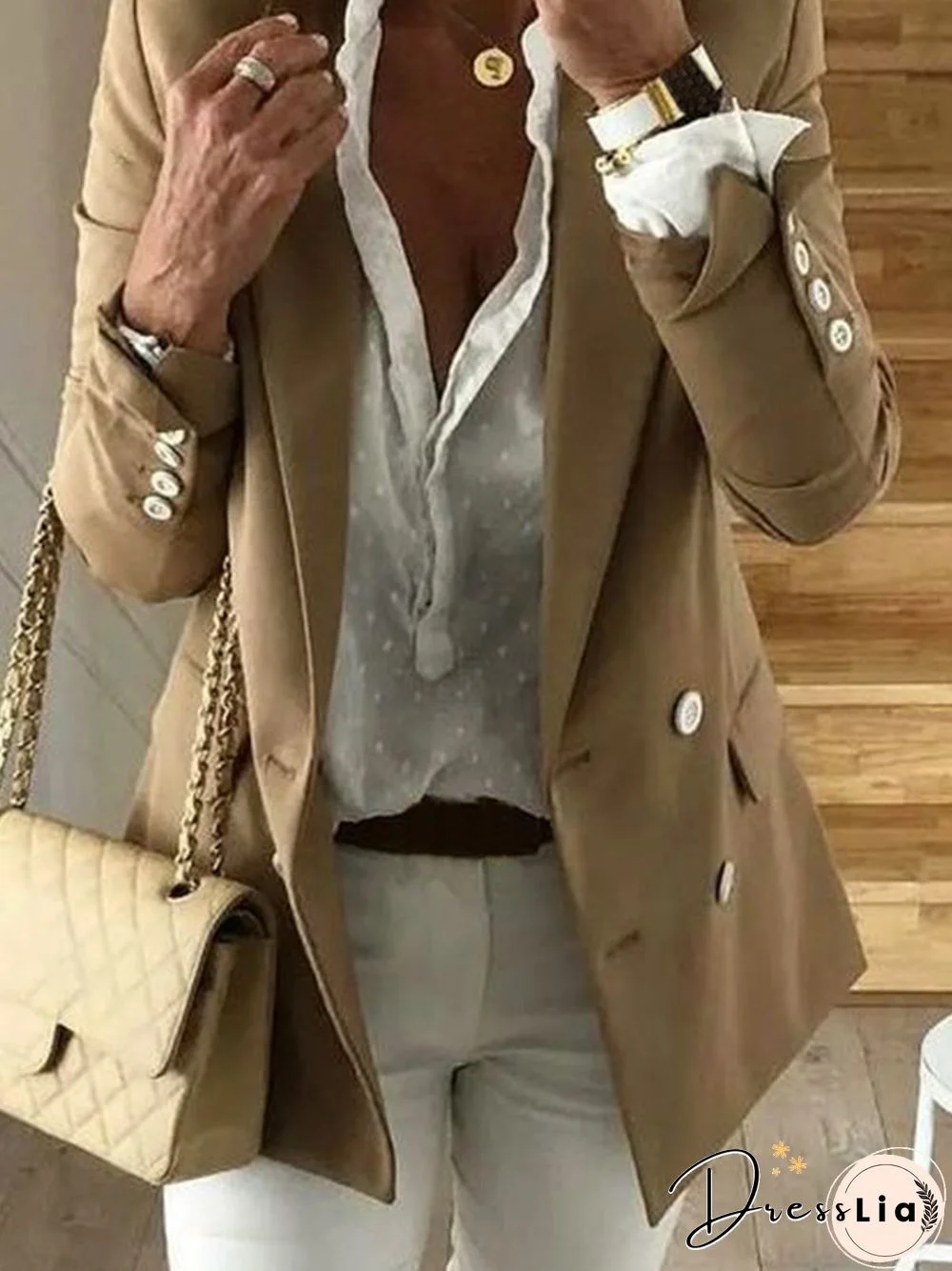 Casual Long Sleeve Outwears Blazer