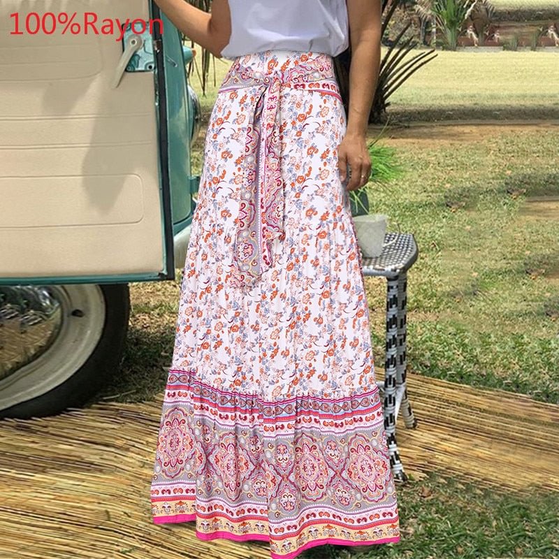 2021 Celmia Fashion Women Vintage Maxi Skirts High Waist Plaid Long Skirts Casual Loose Belted Pleated Party Skirt Oversized