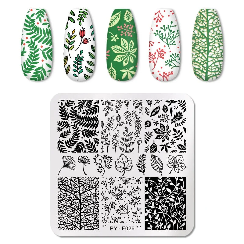 PICT YOU Valentine's Day Nail Stamping Plates Rose Flower Love Pattern Nail Art Plate Overprint Stamp Stencils Design Molds-Nail Inspo