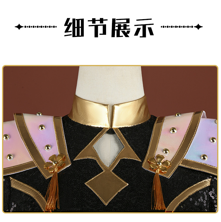 Tegooe Huntrix Zoey Cosplay Costume Wig for Women - Demon Hunter Uniform - BlackWhite Golden - S-3XL