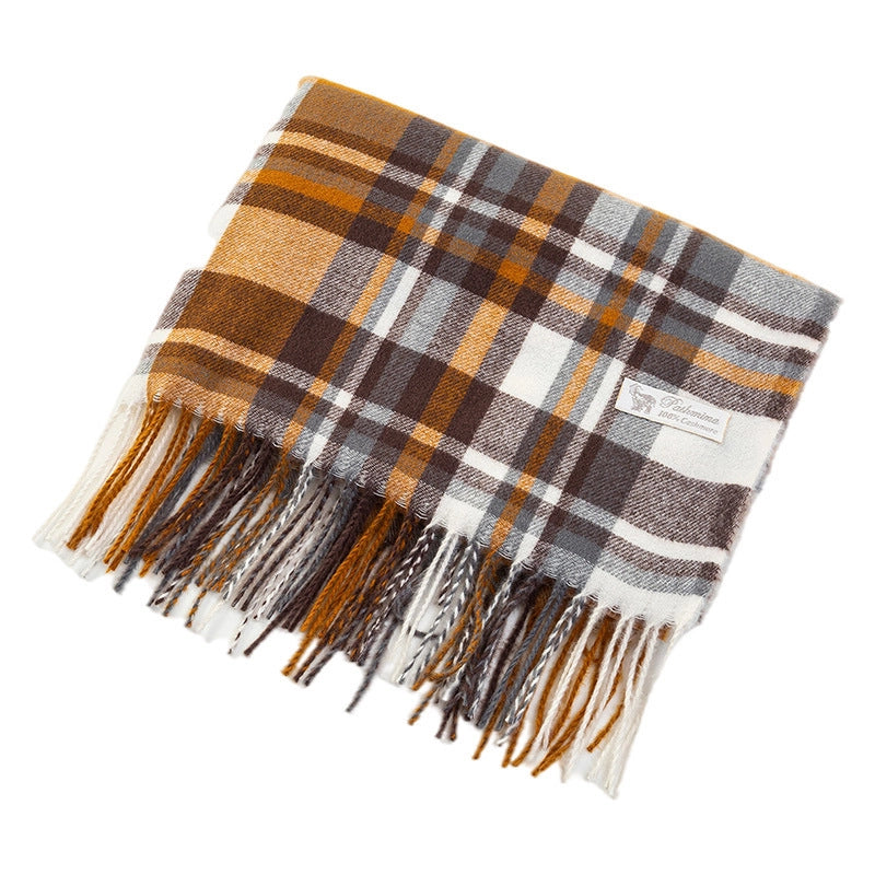 Imitation Cashmere Scarf Winter Women’s Japanese And Korean Sweet Mid-length Scarf Warm Printed Scarf Women’s Scarf Shawl