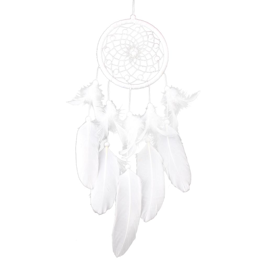 

White Feather Dream Catcher Feather Bead Hanging Decoration Ornament, 501 Original
