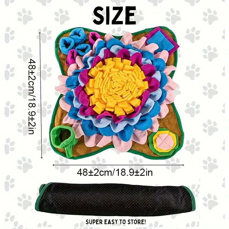 Tegooe Pet Sniffing Training Mat - Slow Feeder Puzzle Mat for Dogs and Cats