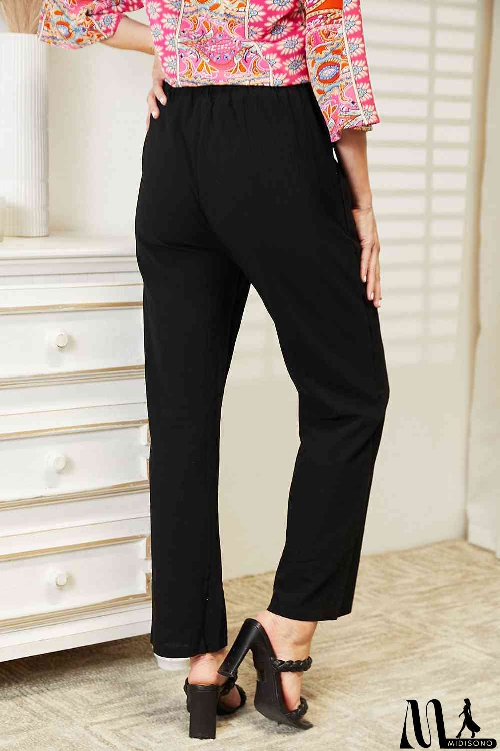 MidiSono - Double Take Pull-On Pants with Pockets