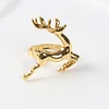 Golden Silver Leaping Elk Christmas Catering Napkin Ring