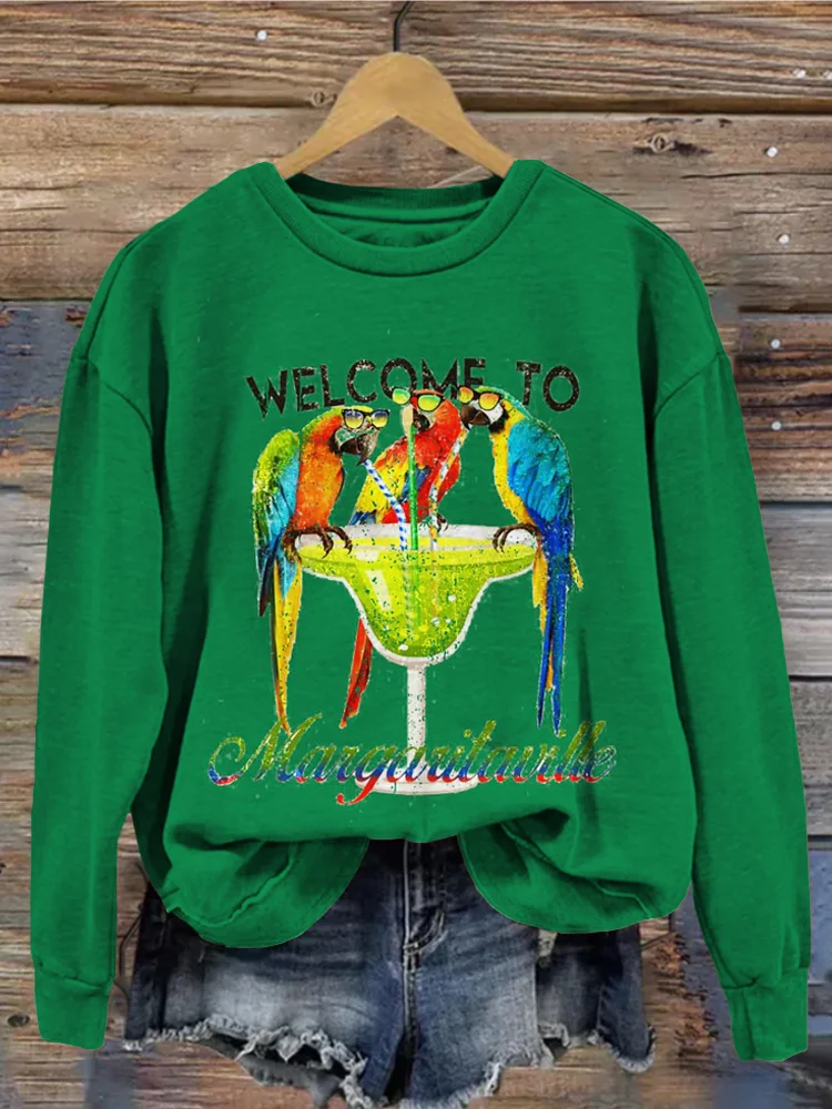 VChics Welcome to Margaritaville Jimmy Memorial Vintage Sweatshirt