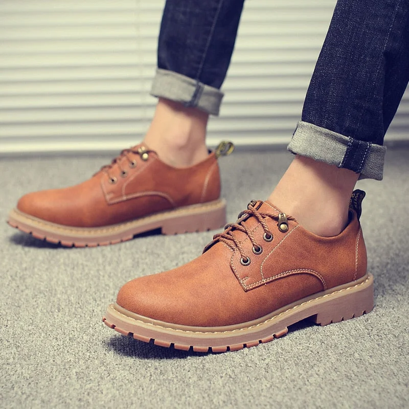 VRYHEID 2022 Men Casual Shoes Men Martins Leather Shoes Work Safety Shoes Winter Waterproof Ankle Botas Brogue Plus Size 37-47