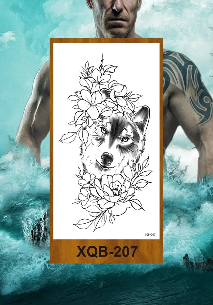 Waterproof Temporary Tattoo Sticker Hipster Tattoo Man Woman Tattoo Body Tattoo Art Tatuajes Big Tiger Lion Wolf Rose Arm Tatto