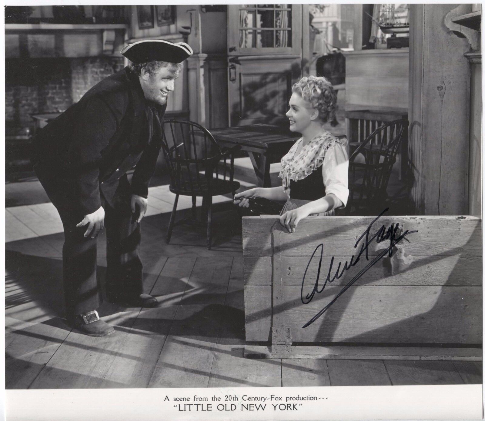 Alice Faye Signed Original Photo Poster painting From 1939 Autographed Vintage Auto