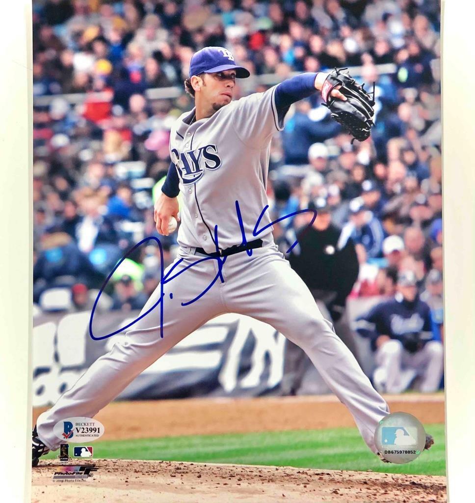 James Shields autograph Tampa Bay Rays signed MLB 8x10 Photo Poster painting BAS COA Beckett