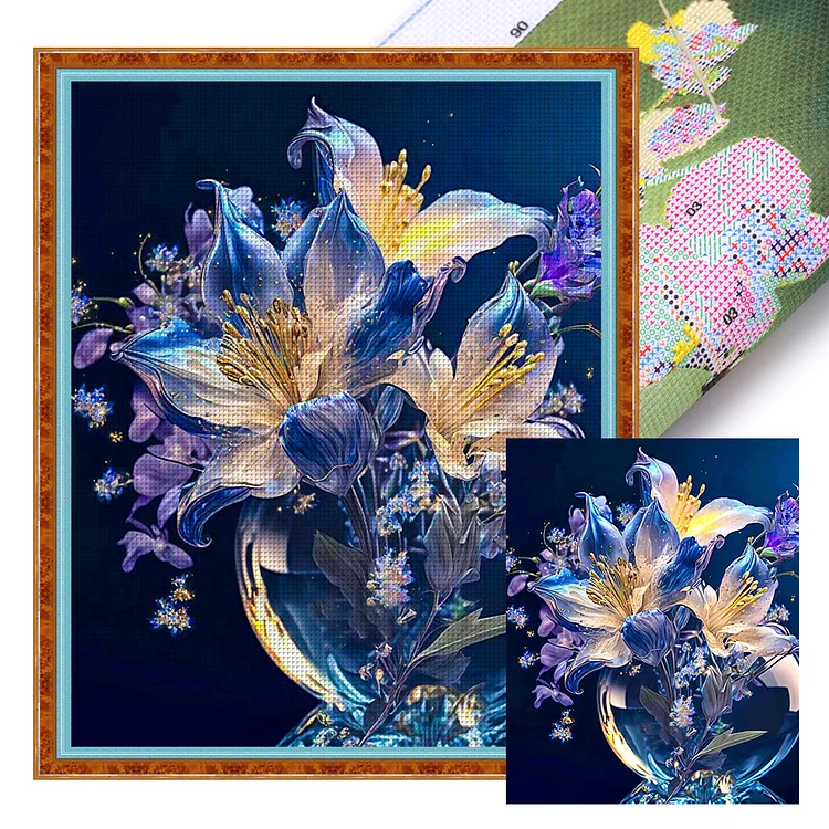 【DIY Brand】Fantasy Lily Vase 11CT Stamped Cross Stitch 40*50CM
