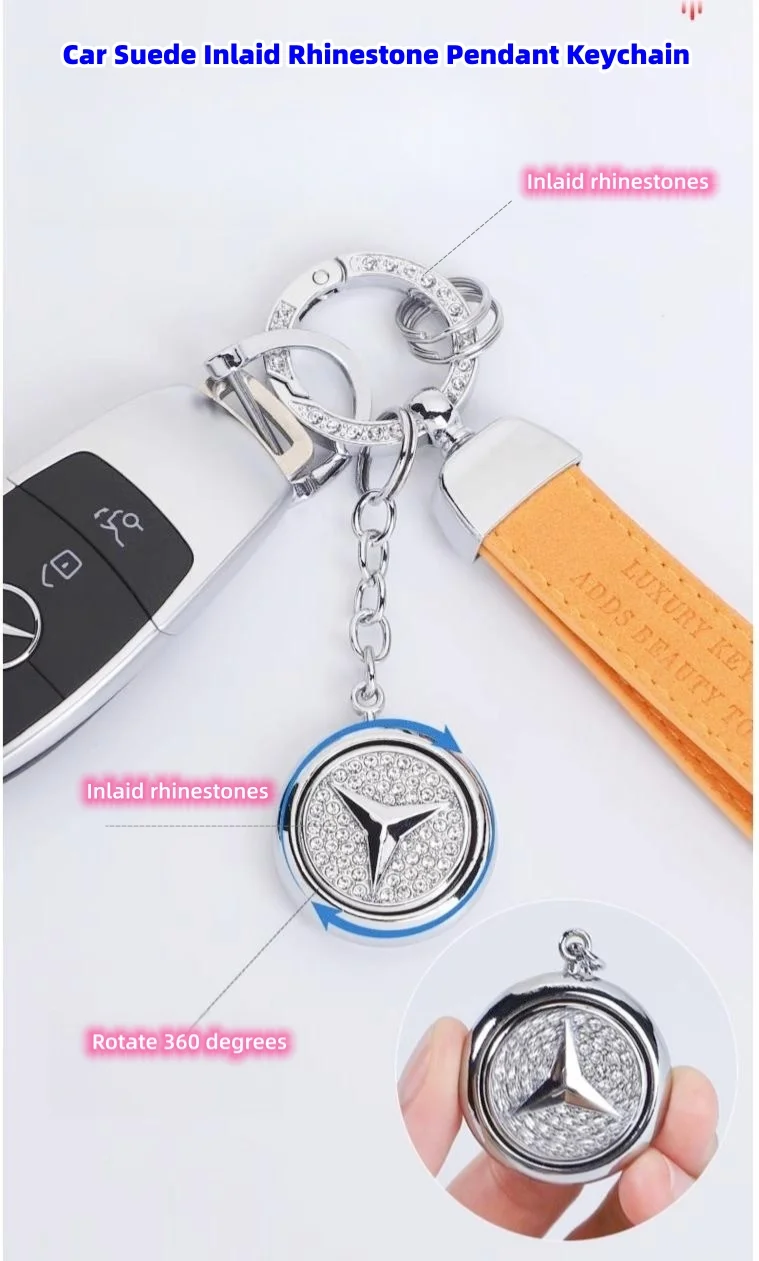 Light luxury rotating pendant men's and women's high-end car key chain