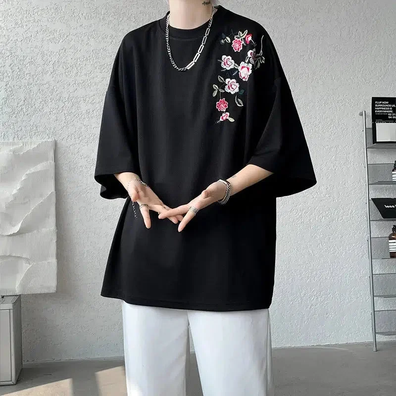 Brownm Embroidered Tee