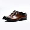 Mens Wholecut Leather Oxfords Shoes For Wedding