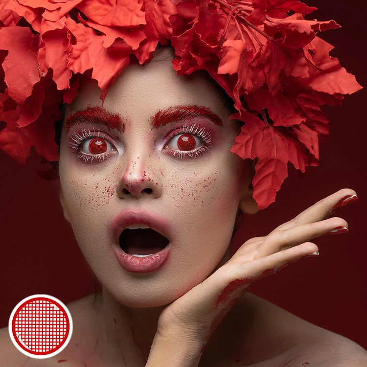 Red Mesh Halloween Contact Lenses