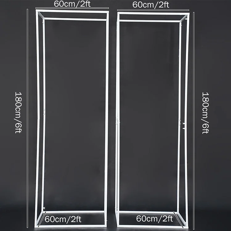 Angela Flower 2Pcs White Cube Square Screen Flower Stand Wedding Reception Backdrop Arch Frame Party Stage Props A8025
