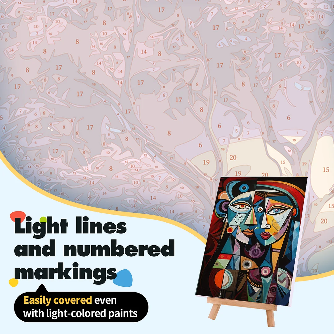 DIY Abstract Figures Paint by Numbers Kits Drawing Paintwork on Canvas 15.75x19.69inch Without Frame Canvas Oil Painting Number Painting for Beginners Adults Gift Home Wall Decor
