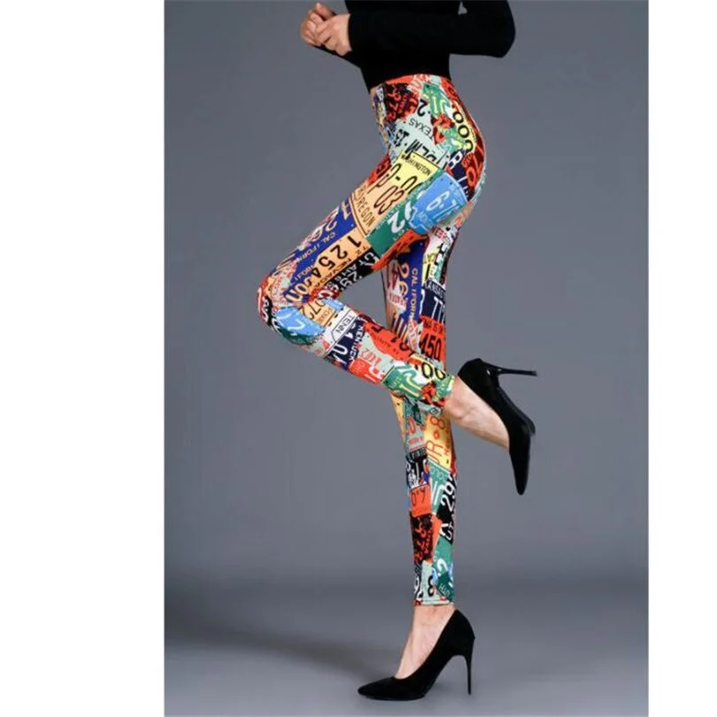 CUHAKCI Printed Leggins Elastic Fitness Leggings Sexy Pants Women Push Up Trousers Summer Gym Sports Dropshipip