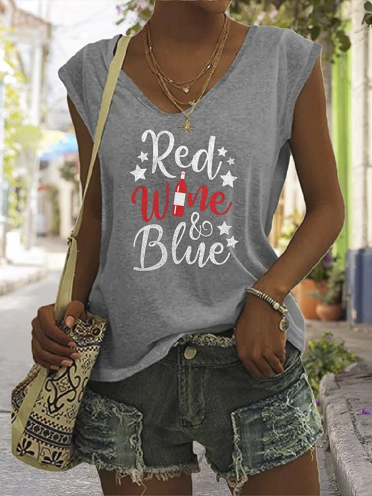 American Independence Day V Neck T-shirt Tees-02286