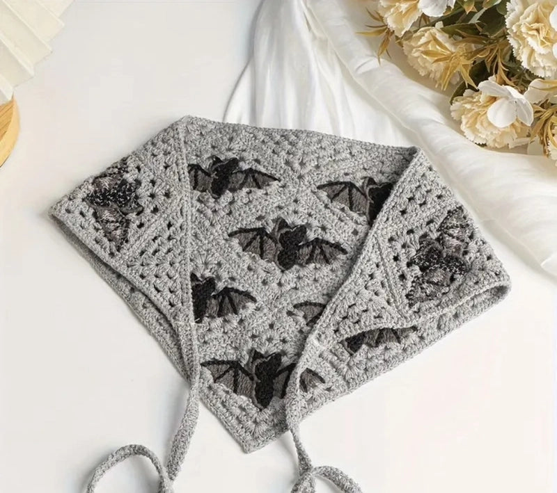 French Retro Turban Women’s Triangle Scarf Hair Belt Spring And Summer Travel Sweet Cute Handmade Crochet Artistic Style Baotou Hat