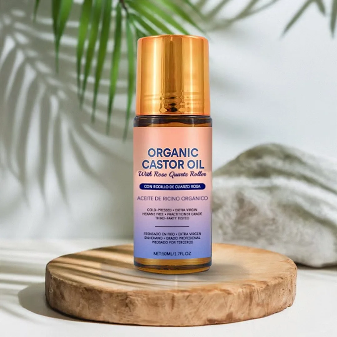 🔥Hot Sale 49% Off🔥Organic Golden Castor Oil Roll-On with Rose Quartz 