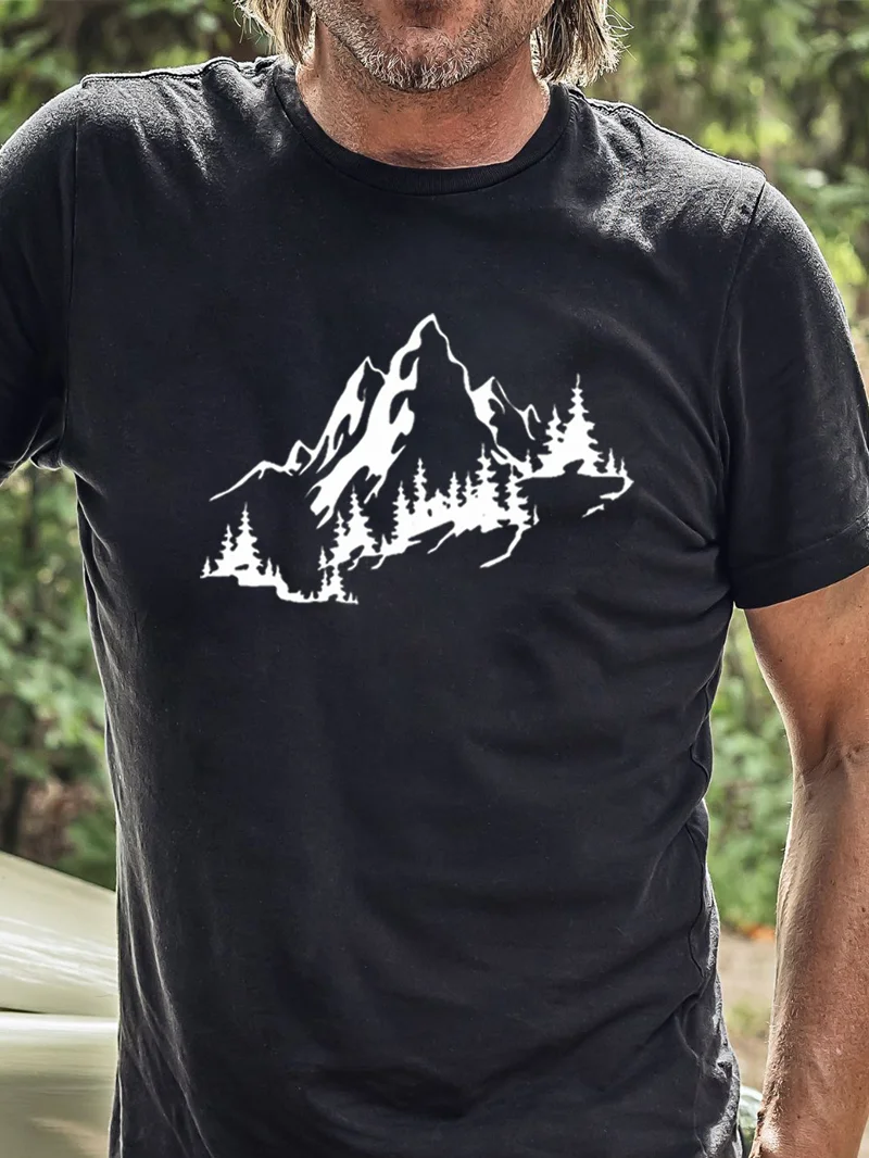Mountain Graphic Printed Men's T-Shirt in  mildstyles