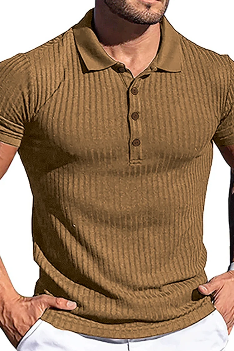 Tiboyz Casual Slim Short Sleeve Polo Shirt