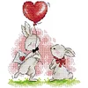 Bunny - 14CT Stamped Cross Stitch 17*18cm/6.69*7.09in(Brand)