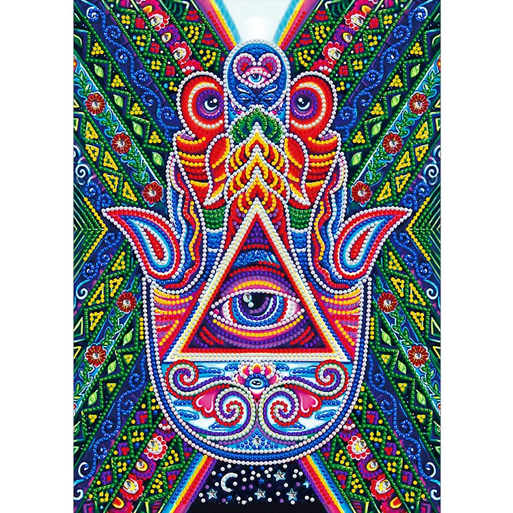 30*40cm Special Shaped Luminous Resin Diamond DIY Painting Kit Part Color Eye Art