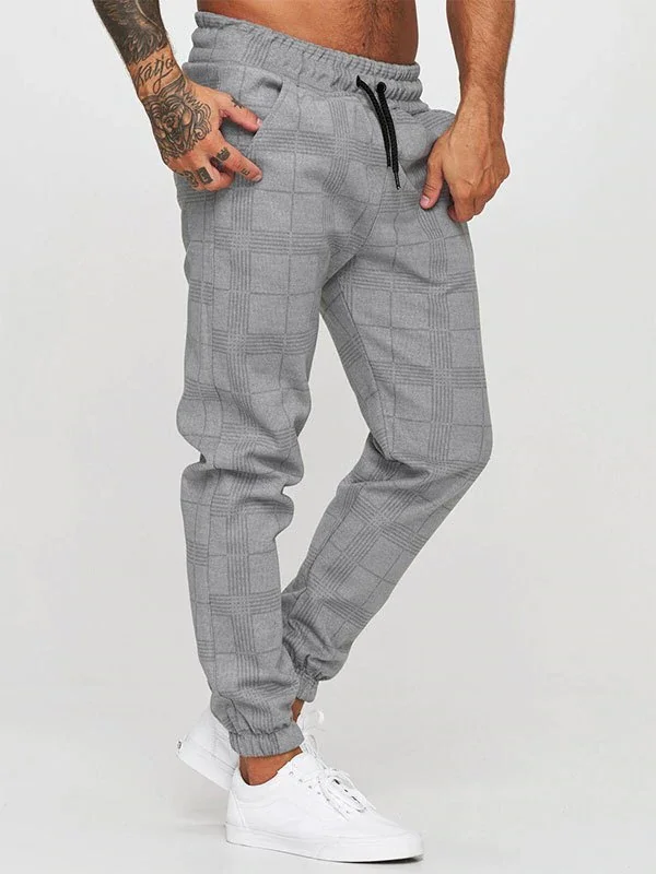 Men's Checkered Pattern Jogger Pants